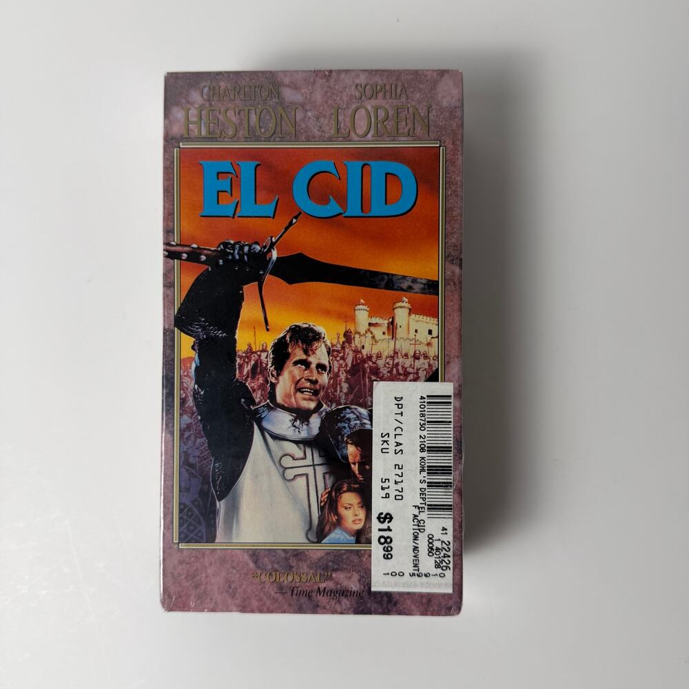 El Cid VHS Sealed‎ Charlton Heston Sophia Loren Vintage Epic Film New